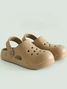 1pair Summer Women's Clogs, Slip Resistant Thick Bottom Beach Sandals, Quick Drying Two Wear Slippers - Khaki - View 4