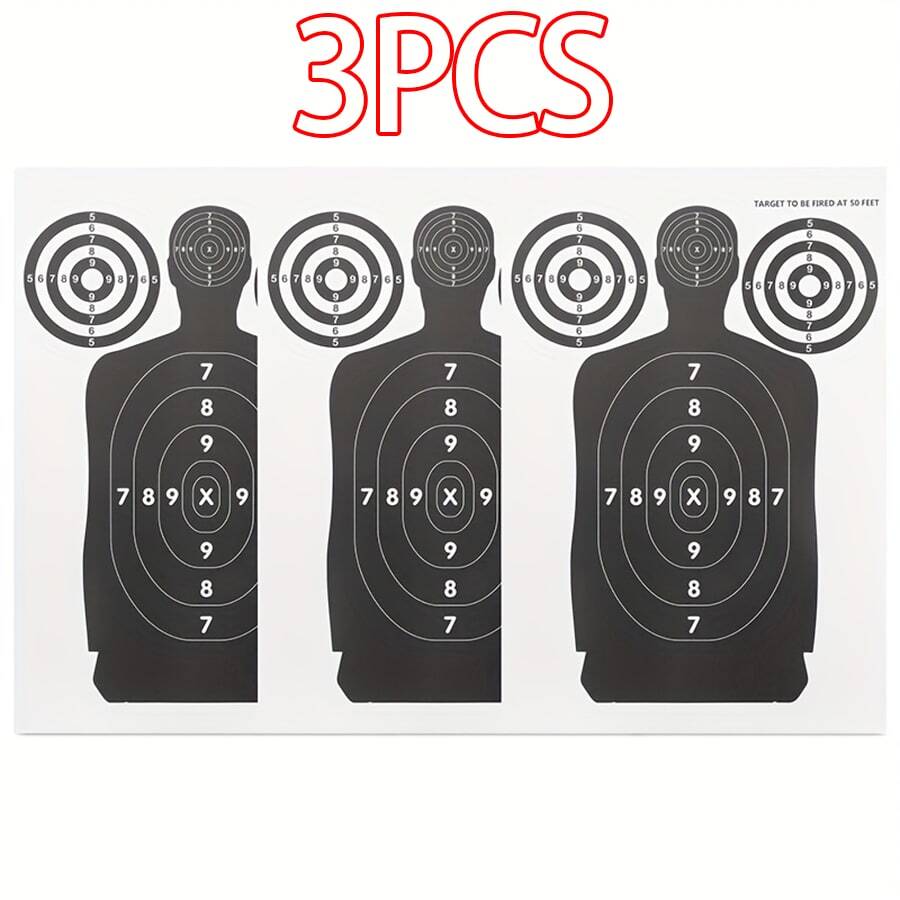3pcs Large Paper Shooting Targets For Rifle And Pistol Practice