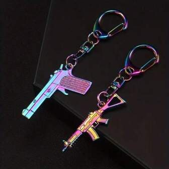 1 Pc Stylish Punk AK47 Model Keychain & Bag Pendant - Durable Alloy, Unique Gift For Friends, Show Your Style Car Accessories Bag Charm School Letter Cute Goth Y2k
