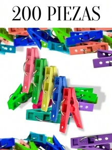 200 Colorful Plastic Clothespins Clothesline Clips - High Quality Assorted Colors - 彩色 - 查看 1