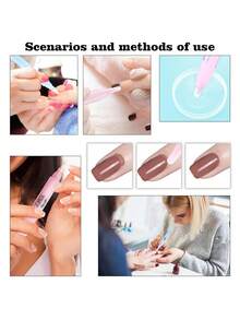 指甲油卸除筆,指甲油更正筆,指甲油美甲修正筆可存儲卸妝液 - 粉色 - 查看 8