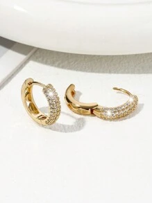 New Design Copper Earrings Embellished With Shiny Rhinestones For Women