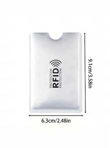 5 piezas de fundas de tarjeta de aluminio bloqueadoras de RFID/NFC, protectores de tarjetas de crédito/débito anti interferencias, de vuelta a la escuela - Negro - Ver 4