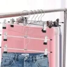10 cái/gói Móc treo quần áo không để lại dấu kẹp cho quần/váy có thiết kế chống trượt, móc treo quần áo khô trang trí trang trí lễ hội trang trí phòng trang trí nhà trang trí trang trí phòng ngủ, mùa xuân, tối giản, áo mùa hè - Bạc - Xem 6