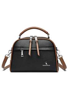 1 Miếng ( ) Đúng mốt chất liệu da PU Của phụ nữ Túi xách tay , Có thể điều chỉnh Dây đeo vai , Bền chặt Chất liệu , Kim loại Đồ trang trí , Thích hợp Đối với Làm Việc  Du lịch Túi đeo chéo - màu đen - Xem 5