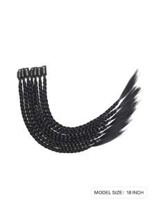 5 Pieces Black Grey Jacque Clip Braid Chemical Fiber Hair Extensions Suitable For Women Holidays And Daily Wear Clip Hair Braid Hair Extensions Accessories High Temperature Silk Chemical Fiber Extension For Christmas New Year Carnival Music Festival Use - Black - View 3