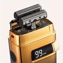 zhi wen hong LARGNER 2合1多功能刮鬍刀及脫毛器，快速充電，LCD電池顯示，提供USB和車載充電器，防水全身清洗，便攜旅行，適用於男友或父親節禮物 - 金色 - 查看 6