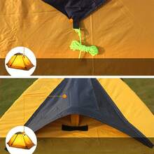 2人帳篷,四季防水超輕便背包帳篷,雙層設計、易安裝全天候帳篷,適用於戶外求生、徒步旅行、背包客、攀岩等等。 - 黃色 - 查看 3