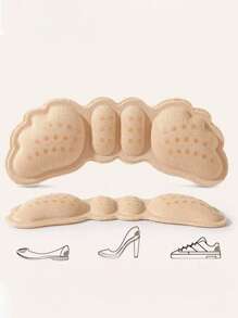 1 Pair Of Soft And Comfortable Sponge 4D Wing Heel Stickers Anti-Slip Anti-Friction Foot Protection Stickers High Heels Anti-Fall Heel Heel Stickers