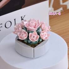 Diy Mini Blocks With Simulation Flower Pot Model For Adult Home Decor, Creative Eternal Life Plant Potting Blocks For Indoor Decoration, Creative Little Particle Plants Assembly Building Blocks Puzzle Toy, Birthday & Valentine's Day Gifts Room Decoration