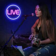 Led Neon Light Sign- Live On Air Cool Live Streaming/Recording Sign- Round Led Sign For Studio, Wall, Bedroom, Game Room Decor - Blue - View 2