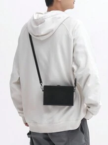 peach tree 1 pieza Bolso de pecho/cintura minimalista de moda con estampado de letra, correa ajustable, cierre con cremallera, casual diario, deportivo, de viaje, estilo callejero, ligero, resistente al agua, de nailon con múltiples compartimentos, color melocotón, para hombre, bolso para teléfono, bolso de trabajo - Negro - Ver 1