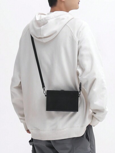 peach tree 1pc Minimalist Solid Color Adjustable Strap Closure Lightweight Water-Resistant PU Holiday Shopping Essential Shoulder Bag, Peach Tree Black Bag Travel Essentials Holiday Essentials Bag For Men Camping Sling Bag For Men Valentine Day Stickers Bags Men Winter Back To School Valentines Gifts Valentine Gifts For Men Vacation Gift Bag Pack Cross Body Bag Spring Vintage Bags School Supplies Pouch