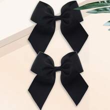2 Pcs 4 Inch Hair Bow Fashionable Children Hair Bows With Clips For Festival Gift - Black - View 4