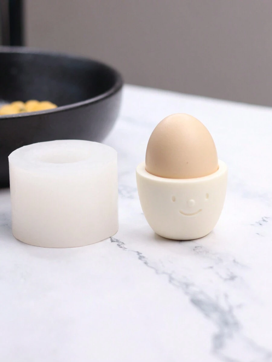 1 Miếng Dễ thương Mặt Hình dạng Giá đỡ trứng , Bộ đồ ăn , Khay trứng Khuôn Đối với Nhà hàng , Ăn uống Bàn - trắng - Xem 1
