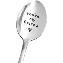 1pc, Funny Best Friendship Spoon For Tea Lovers - Engraved Stainless Steel Spoon For Women And Girls - Perfect Gift For Birthday ,Kitchen,Christmas Gift,School Supplies