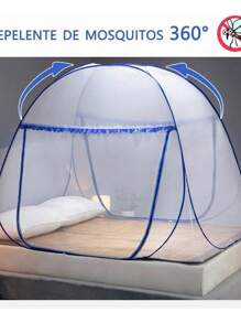 Mosquitera Pabellon Cama 1.8*2*1.5m Plegable 2 Puertas Abajo - Azul - Ver 2