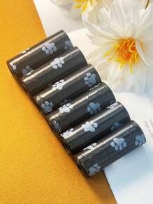 6pcs Footprint Pattern Plastic Pet Waste Bag Dog Poop Bag, For Pooper Scooper Dispenser - Multicolor - View 16