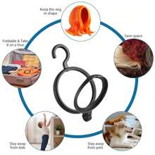 Wig Stand, Wig Head Stand For Multiple Wigs, Portable Wig Holder Wig Head Stand For All Wigs Travel Wig,Black - Black - View 2