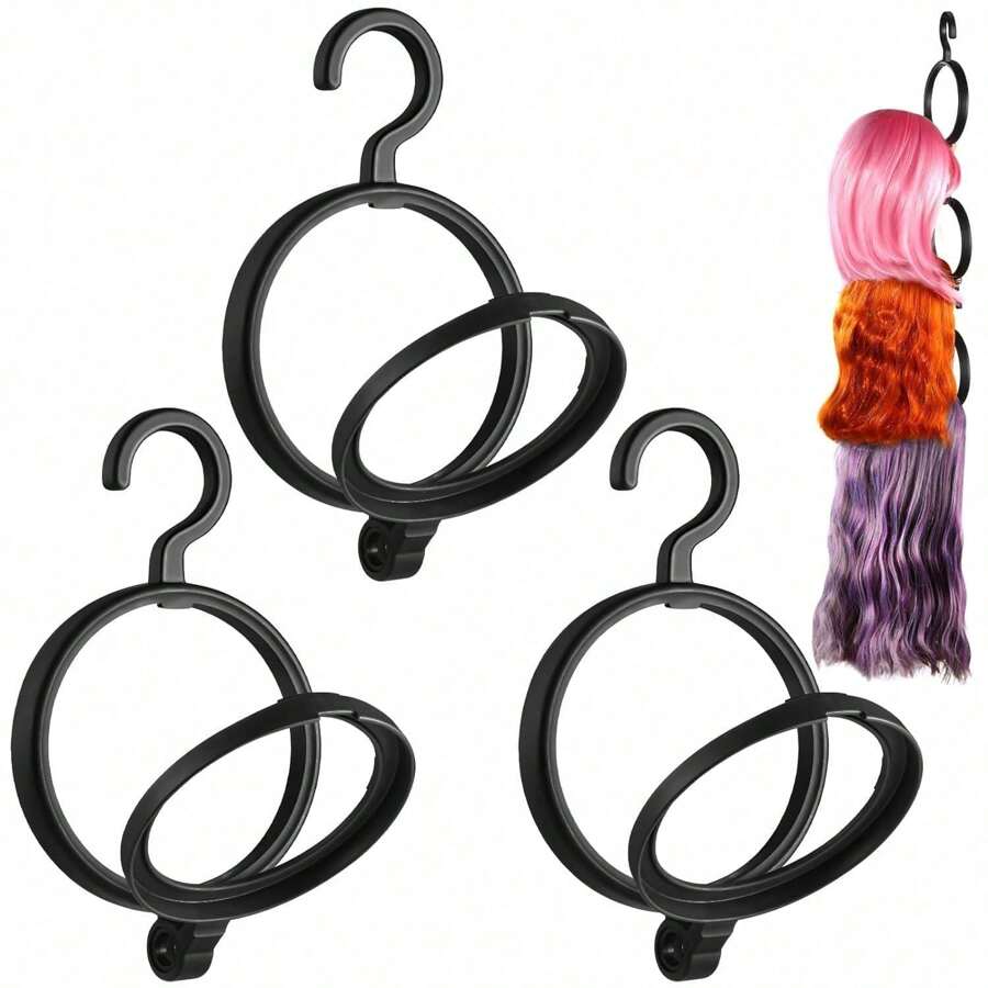 Wig Stand, Wig Head Stand For Multiple Wigs, Portable Wig Holder Wig Head Stand For All Wigs Travel Wig,Black - Black - View 1