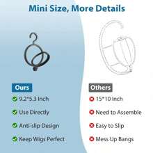 Wig Stand, Wig Head Stand For Multiple Wigs, Portable Wig Holder Wig Head Stand For All Wigs Travel Wig,Black - Black - View 4