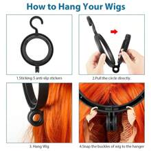 Wig Stand, Wig Head Stand For Multiple Wigs, Portable Wig Holder Wig Head Stand For All Wigs Travel Wig,Black - Black - View 6