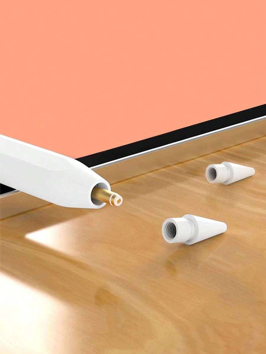 2 piezas de puntas de pluma táctil de reemplazo automático en un estuche, compatible con Apple Pencil de 1ra y 2da generación - Blanco - Ver 1