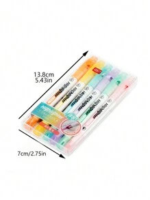 1 hộp/6 cái Gấp đôi Công cụ tô sáng Bút mực Với Dễ thấy Cửa sổ , Thập cẩm Màu sắc , Đối với Sinh viên Làm nổi bật - Nhiều màu - Xem 10