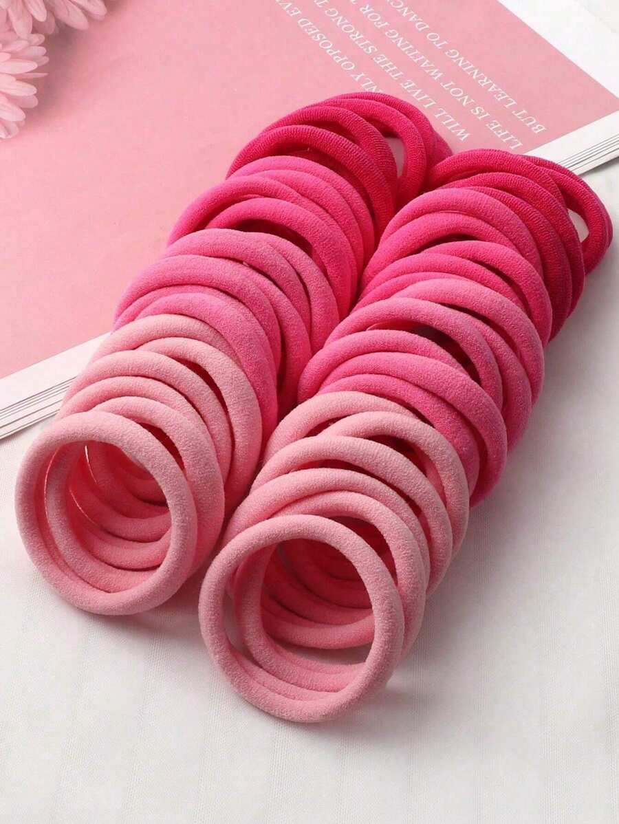 50pcs Minimalist & Practical Hair Scrunchies, Daily Home Hair Accessories Suitable For Girls Back To School Season - Multicolor - View 1