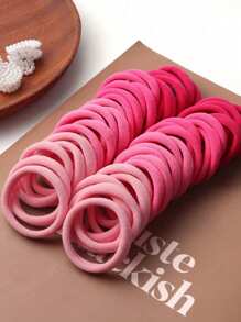 50pcs Minimalist & Practical Hair Scrunchies, Daily Home Hair Accessories Suitable For Girls Back To School Season - Multicolor - View 3