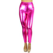 ToBeInStyle Women's Shiny Faux-Leather Legging - 紫紅色 - 查看 3
