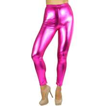 ToBeInStyle Women's Shiny Faux-Leather Legging - 紫紅色 - 查看 4