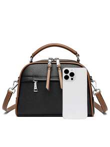 1 Miếng ( ) Đúng mốt chất liệu da PU Của phụ nữ Túi xách tay , Có thể điều chỉnh Dây đeo vai , Bền chặt Chất liệu , Kim loại Đồ trang trí , Thích hợp Đối với Làm Việc  Du lịch Túi đeo chéo - màu đen - Xem 6