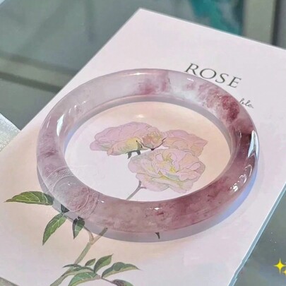 1pc Purple Jade-Like Bangle, Sweet & Versatile Bangle Suitable For Women Under 75kg, Ideal As Gift For Couples, Mothers