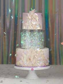 1 Pieza Soporte De Pastel Transparente Rellenable De Acrílico Con Base De Pastel Cilíndrica, Pilares De Pastel, Luces Y Estante De Visualización De Formas Para Decoración De Bodas, Cumpleaños Y Festivales - transparente - Ver 6