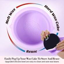 Silicone Wax Bowl Wax Warmer Silicone Bowl Nonstick Wax Pot Reuse Waxing Bowl Single Bowl Purple, Hair Products And Accessories For Barber Salon Beauty Travel Essentials