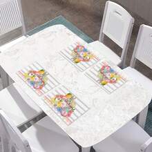 4pcs Con thỏ Cà rốt Cúp Màu hồng Kẻ sọc Trâu lễ Phục sinh 12x18 Inch Theo mùa Mùa Xuân Thảm trải bàn Cho bữa tiệc Phòng bếp Ăn uống Đồ trang trí - Nhiều màu - Xem 6