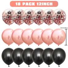 40th Rose Gold Balloon Decorations, Includes Happy Birthday Banner, Garland, Number Balloon 40 And Black Rose Gold Balloons, Suitable For 40th Birthday Party Decoration,Christmas - Rose Gold - View 2