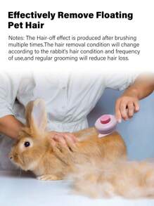 GJYC PET Bàn chải thỏ - Công cụ tự làm sạch để dễ dàng loại bỏ lông rụng và tóc rối, thích hợp cho thỏ, mèo và chó - Bàn chải massage - Hồng - Xem 3