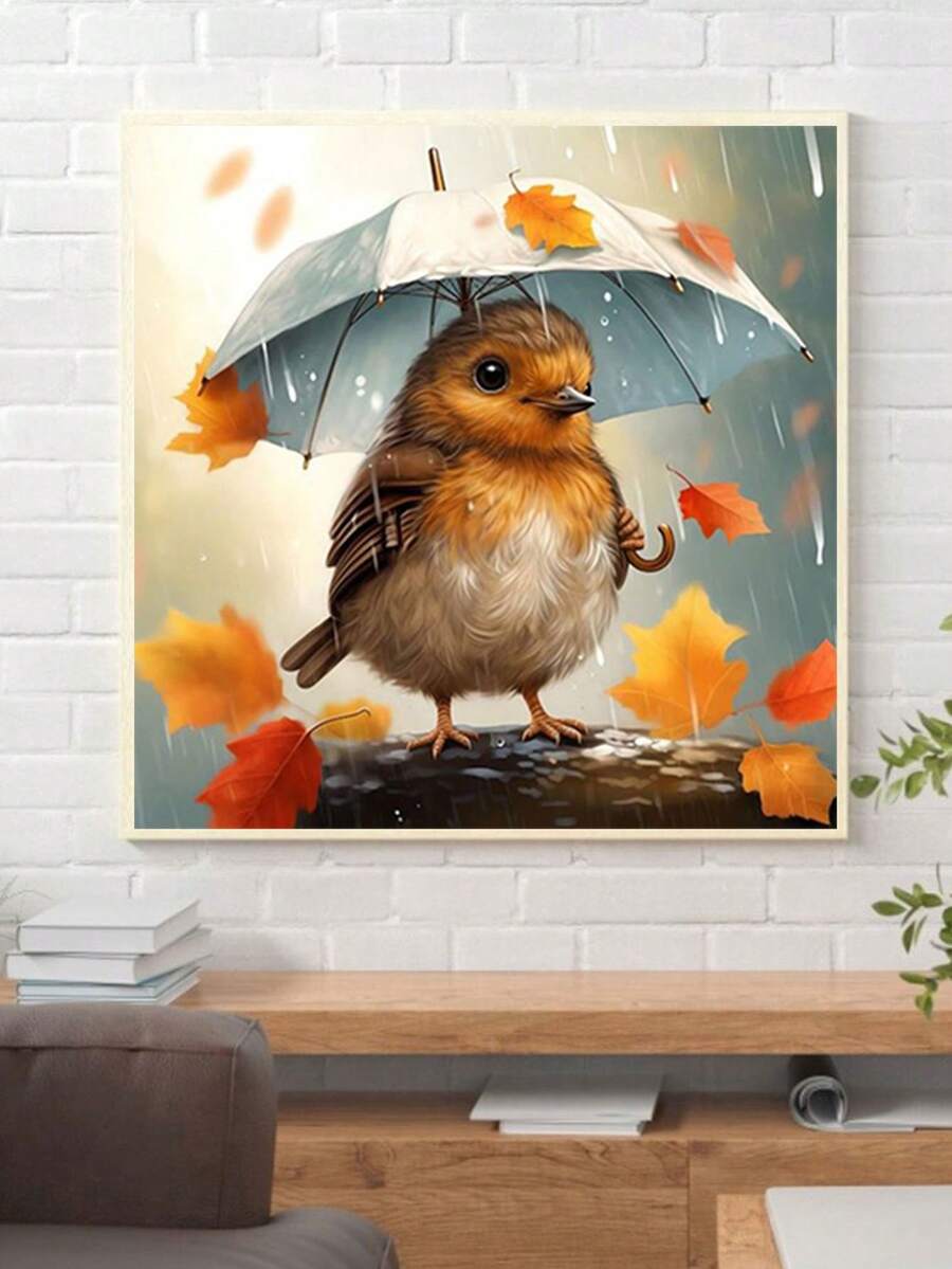 鳥類diy萬花筒畫動物藝術工藝家居裝飾禮物,無框,20x20cm / 套 - 彩色 - 查看 1