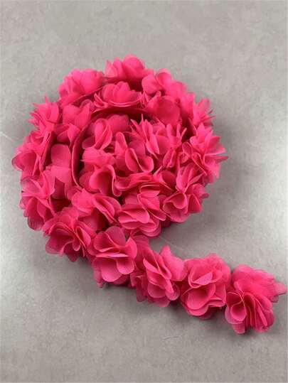 26 Flowers, 5cm Width, Multicolor, 3d Chiffon Flower Lace Trim, Garment Accessory For Swimwear, Headwear, Etc.