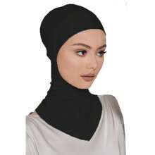 2入組新款圓形開口彈性女式鬼頭帽，圍巾，針織毛帽，頭巾