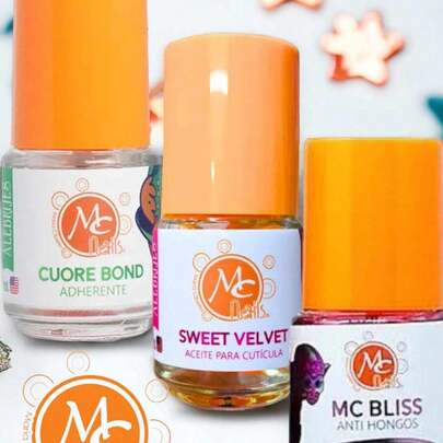 PACK 3 Basicos PH Nivelador -Primer Adherente -Aceite Cuticula para Aplicacion de Uñas M.C. Nails