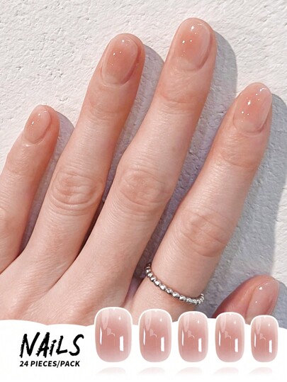 グラデーション ピンク チーク 24個入り 化粧パフ ジェリージェル付き ネイル研磨ストリップ付き