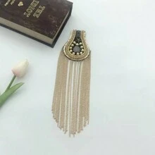 1pc Chain Tassel Shield Shaped Shoulder Accessory For Stage Performance, Party Dress - Shield Epaulettes - View 15