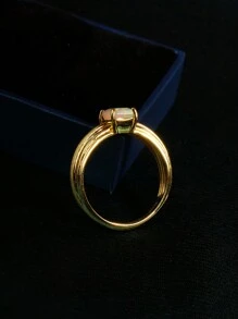 1 Miếng Thanh lịch Retro Thiết kế Tự nhiên Opal Nhẫn 925 sterling bạc Tốt Đồ trang sức Đối với phụ nữ Và Cô gái Sinh nhật & Quà tặng ngày lễ - Vàng - Xem 10