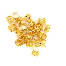 50Pcs Golden-Color Hair Beads For Braids Adjustable Micro Rings Hair Bead Cuff Clips Dreadlock Beads For - Gold - View 2