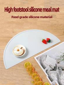 1pc Kids' Silicone Waterproof, Oil-Proof, Anti-Fouling Placemat, Infant Dining Table Mat, Insulated Mat Baby Meal Mat, Anti-Scald Tableware Mat, Baby Bib