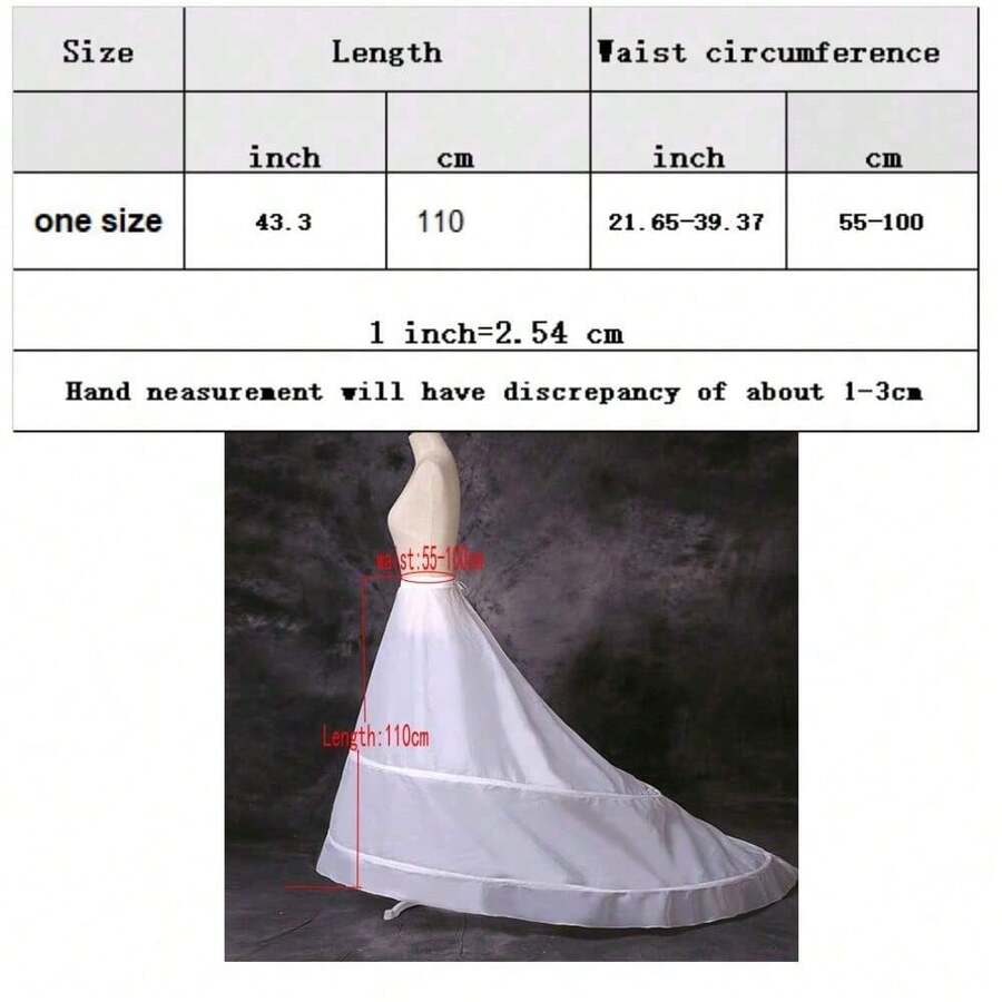 Wedding Accessories Petticoats With Train White 2 Hoops Underskirt