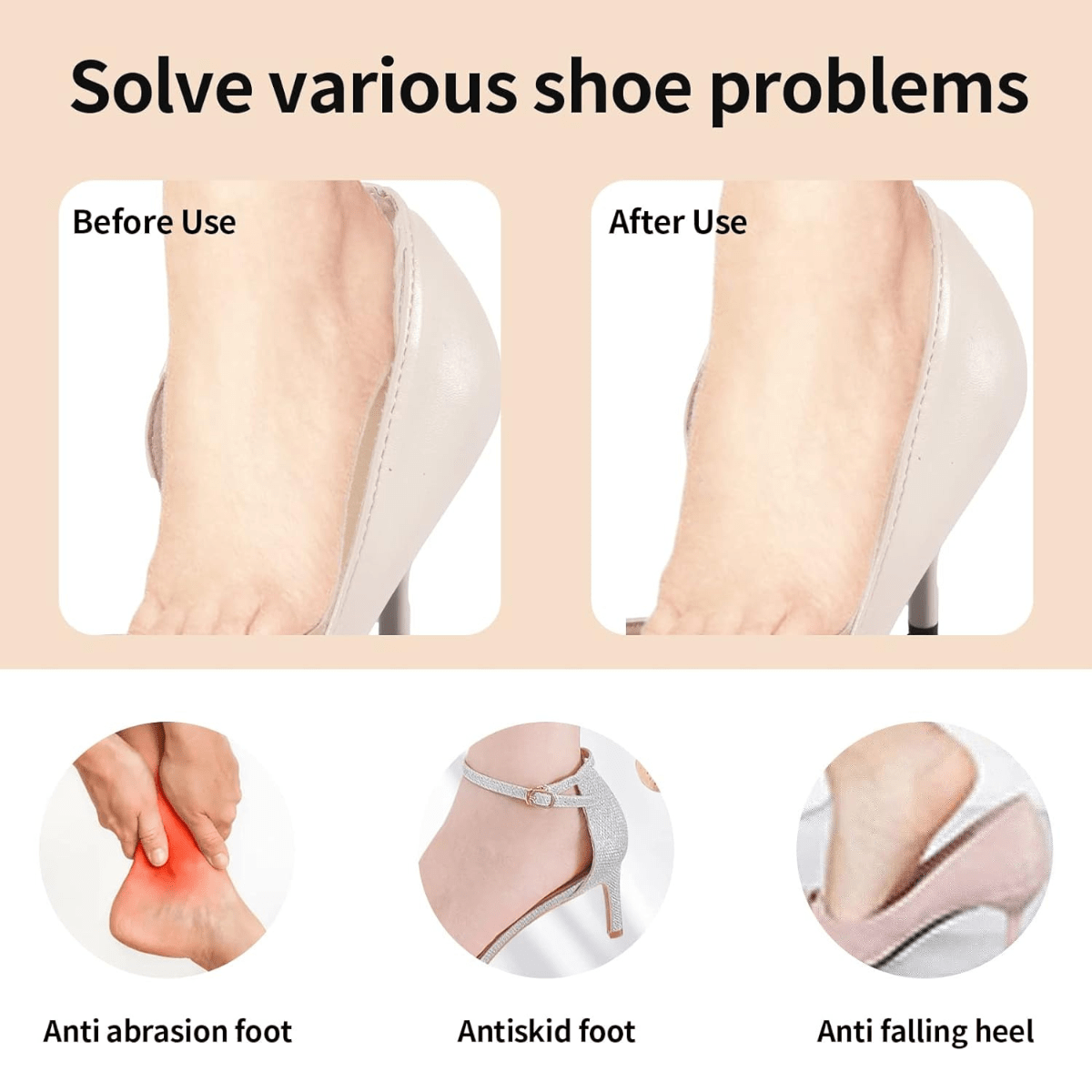 2 Pairs Heel Pads For Shoes That Are Too Big Heel Inserts For Women